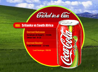 Cricket Scorecard for CocaCola Cricket Scorecard for CocaCola